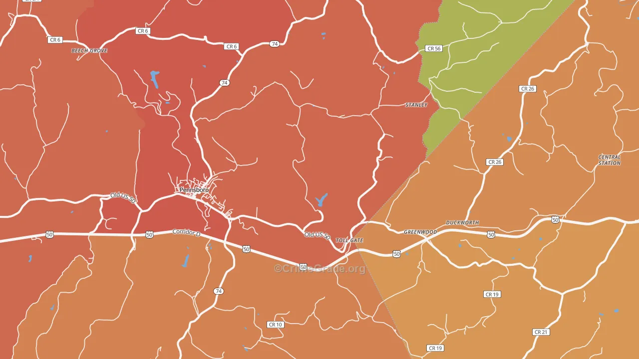 26415, WV Map of Drug-Related Crime Rates