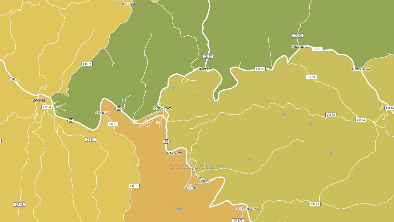 26419, WV Map of Drug-Related Crime Rates