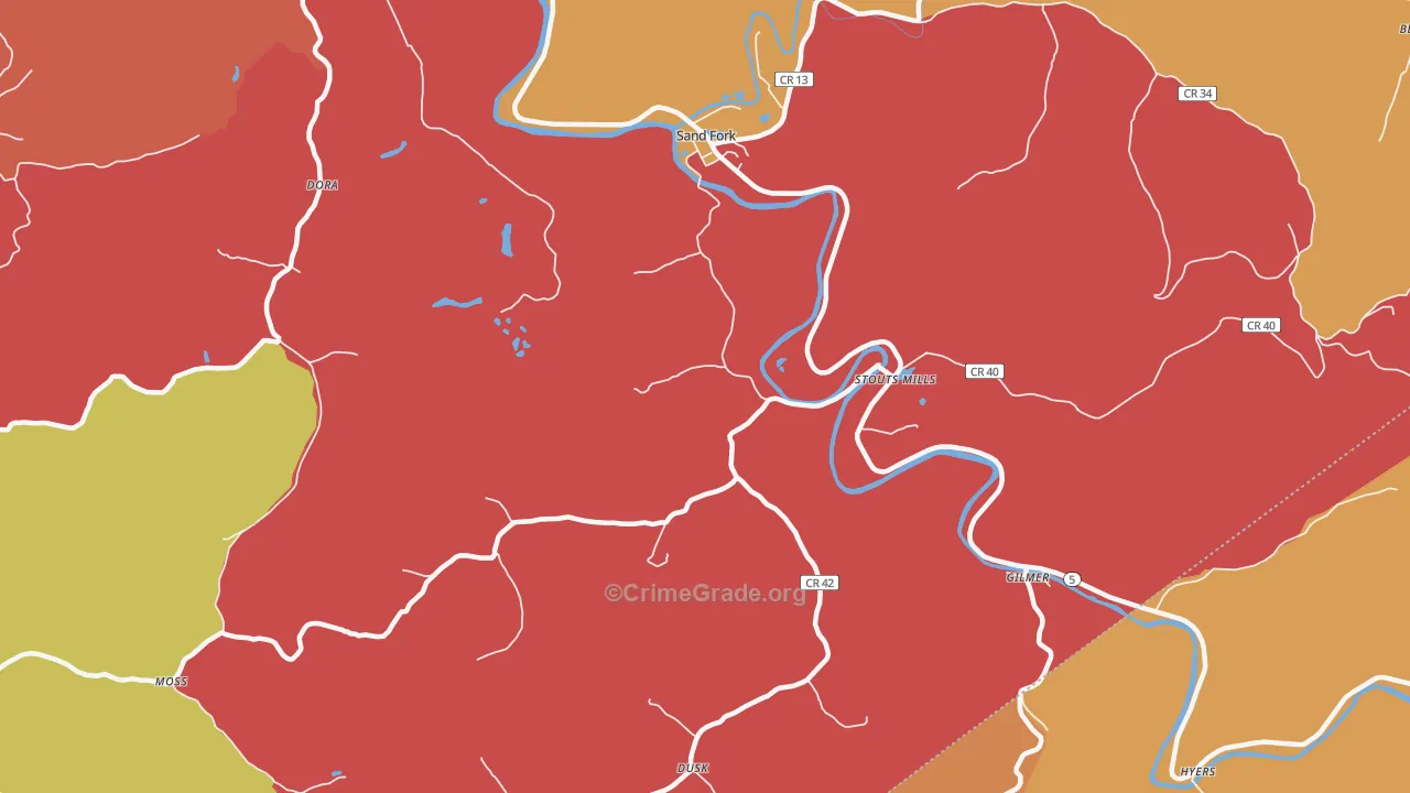 26430, WV Map of Drug-Related Crime Rates