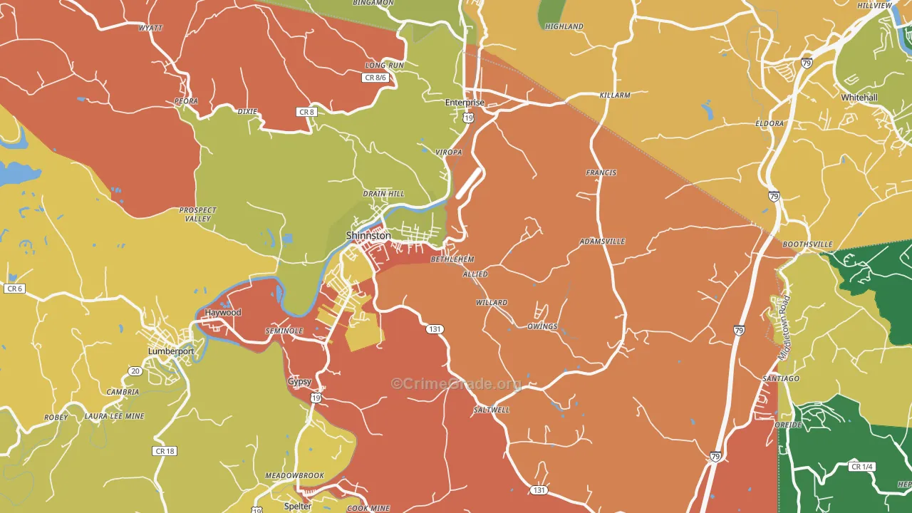 26431, WV Map of Drug-Related Crime Rates