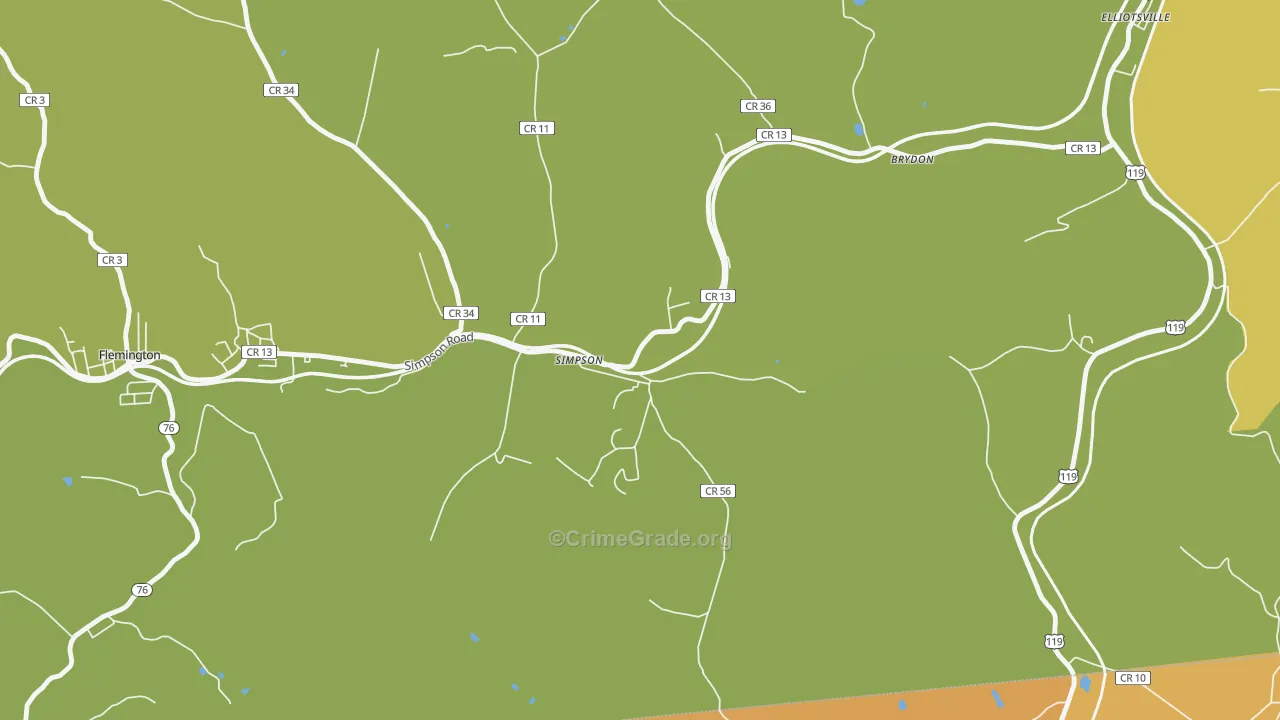 26435, WV Map of Drug-Related Crime Rates