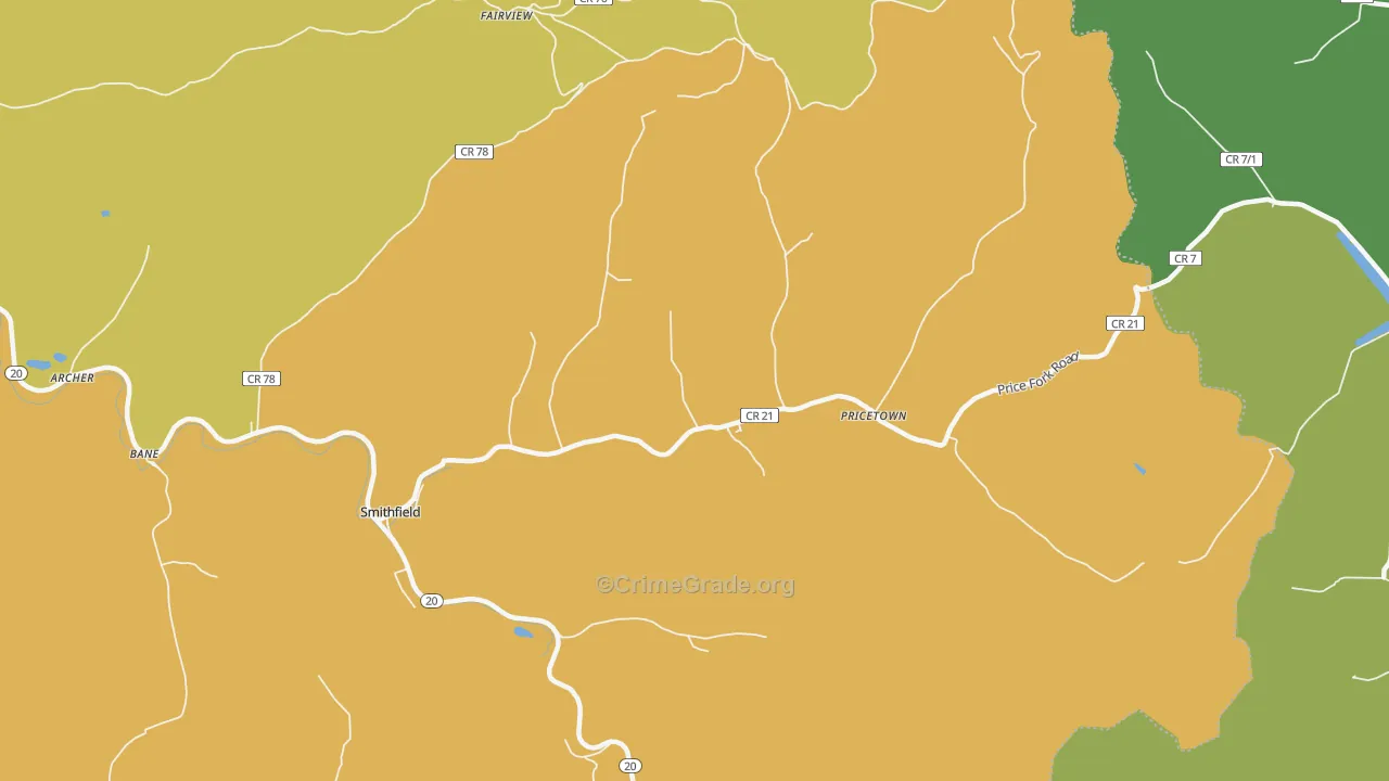 26437, WV Map of Drug-Related Crime Rates