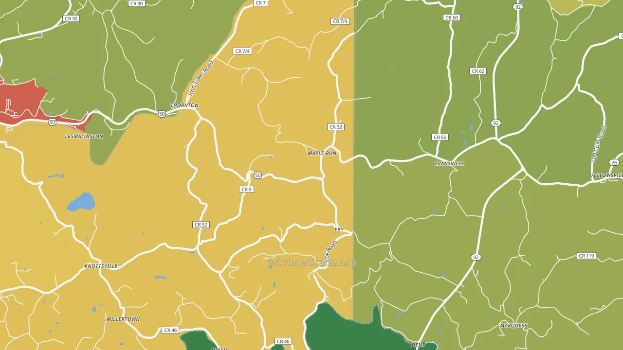 26440, WV Map of Drug-Related Crime Rates