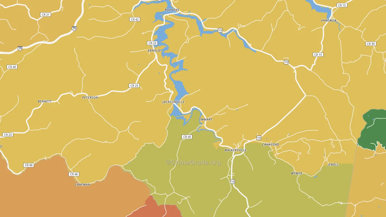 26447, WV Map of Drug-Related Crime Rates