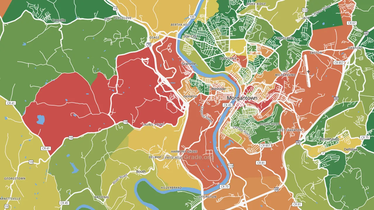 26501, WV Map of Drug-Related Crime Rates
