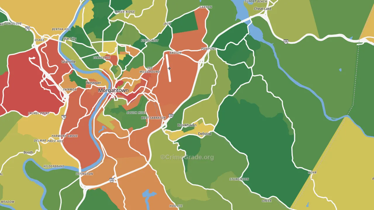26508, WV Map of Drug-Related Crime Rates
