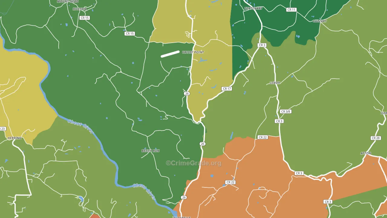 26519, WV Map of Drug-Related Crime Rates