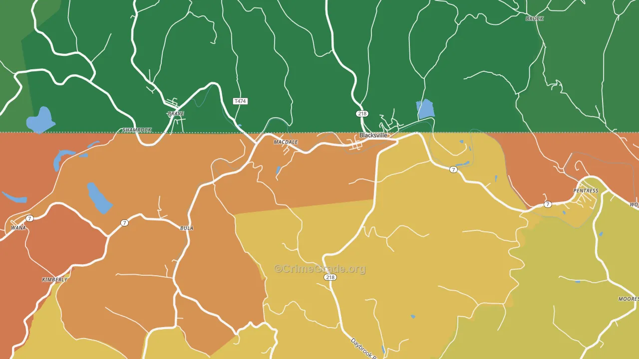 26521, WV Map of Drug-Related Crime Rates