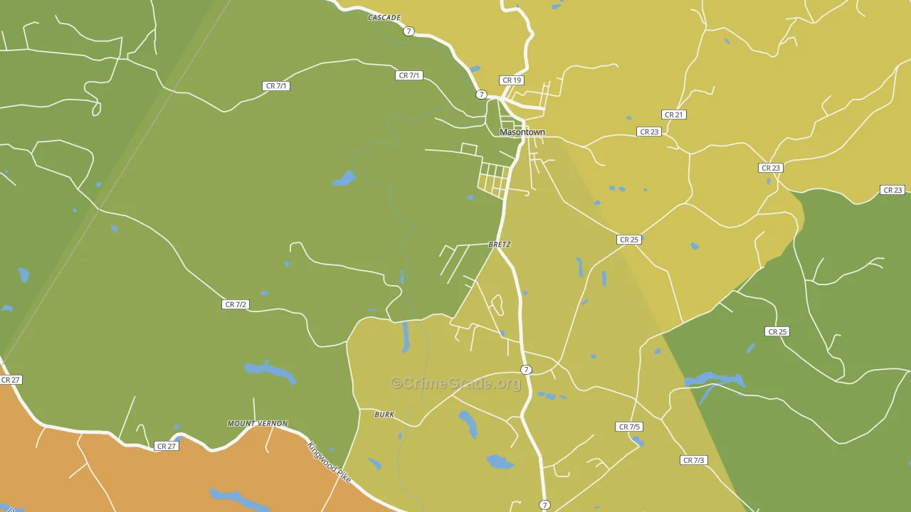 26524, WV Map of Drug-Related Crime Rates