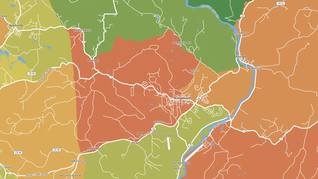 26537, WV Map of Drug-Related Crime Rates