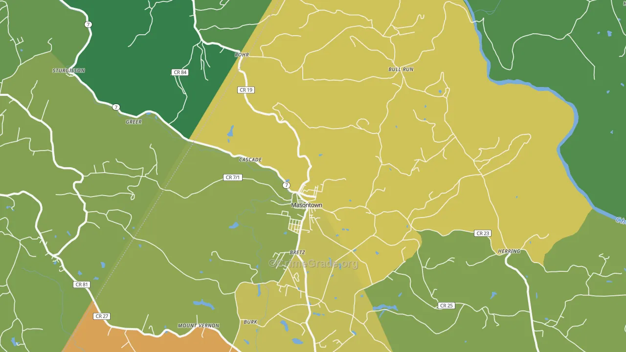 26542, WV Map of Drug-Related Crime Rates