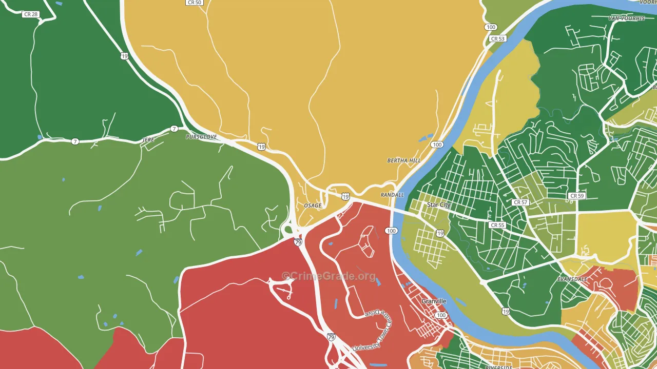 26543, WV Map of Drug-Related Crime Rates