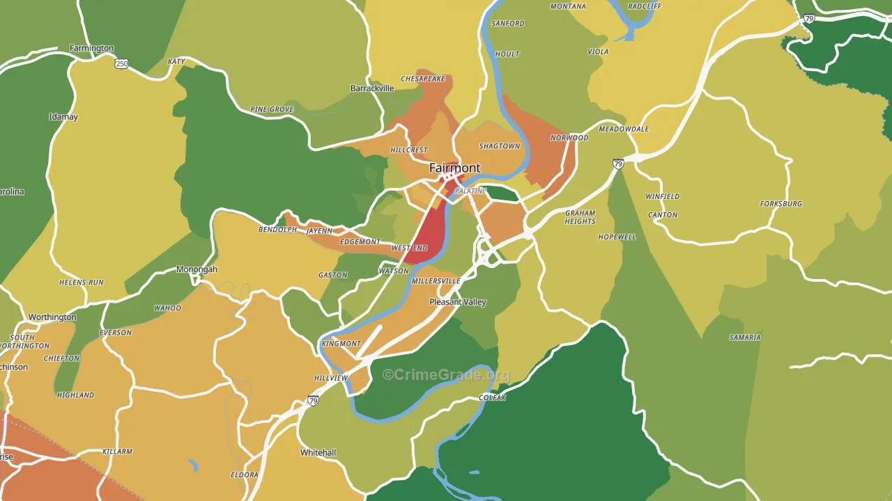 26554, WV Map of Drug-Related Crime Rates