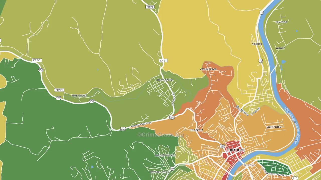 26559, WV Map of Drug-Related Crime Rates
