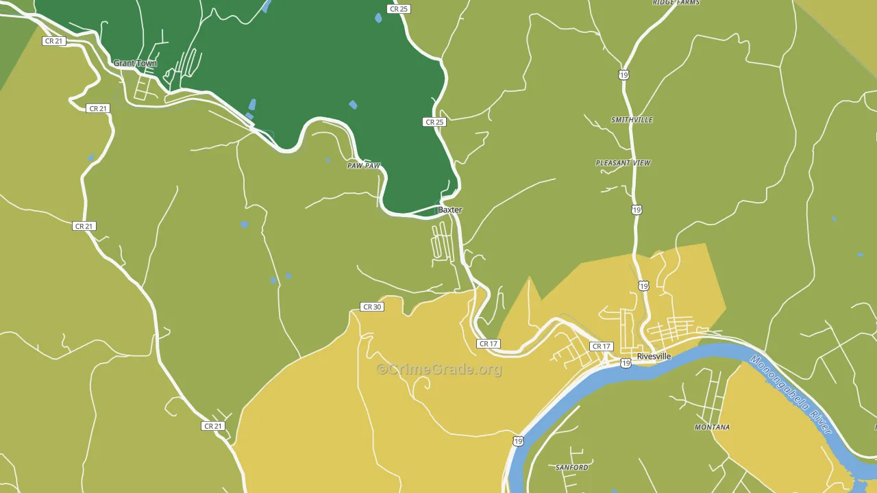 26560, WV Map of Drug-Related Crime Rates