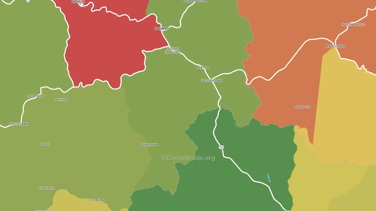 26562, WV Map of Drug-Related Crime Rates