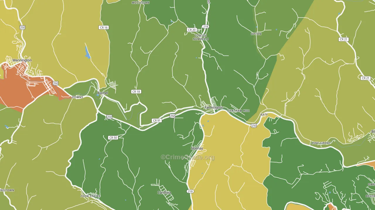 26571, WV Map of Drug-Related Crime Rates