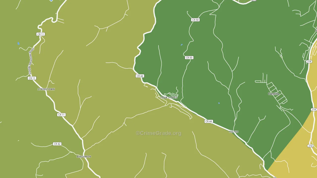 26572, WV Map of Drug-Related Crime Rates