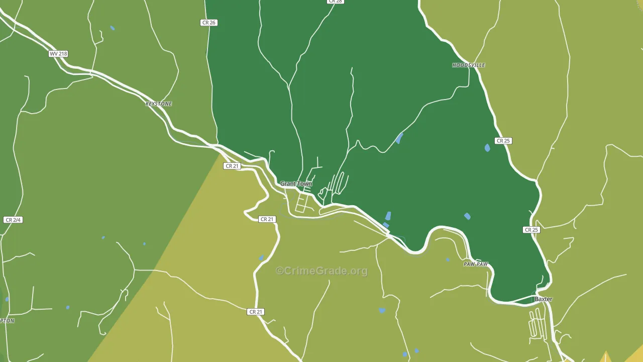 26574, WV Map of Drug-Related Crime Rates