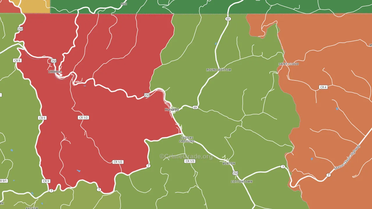 26575, WV Map of Drug-Related Crime Rates