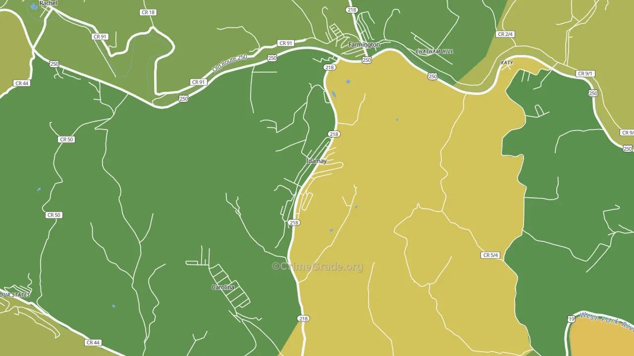 26576, WV Map of Drug-Related Crime Rates