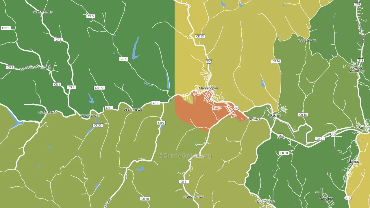 26582, WV Map of Drug-Related Crime Rates