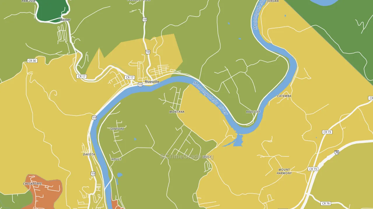 26586, WV Map of Drug-Related Crime Rates