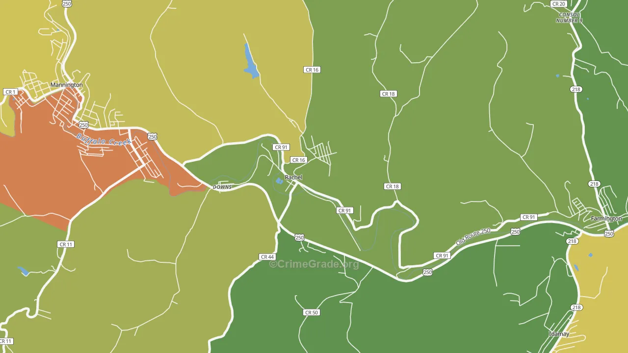 26587, WV Map of Drug-Related Crime Rates