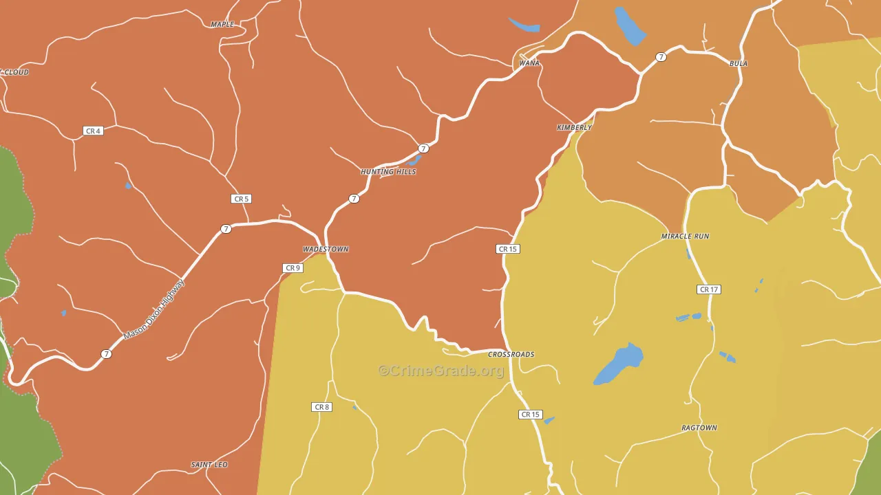 26590, WV Map of Drug-Related Crime Rates