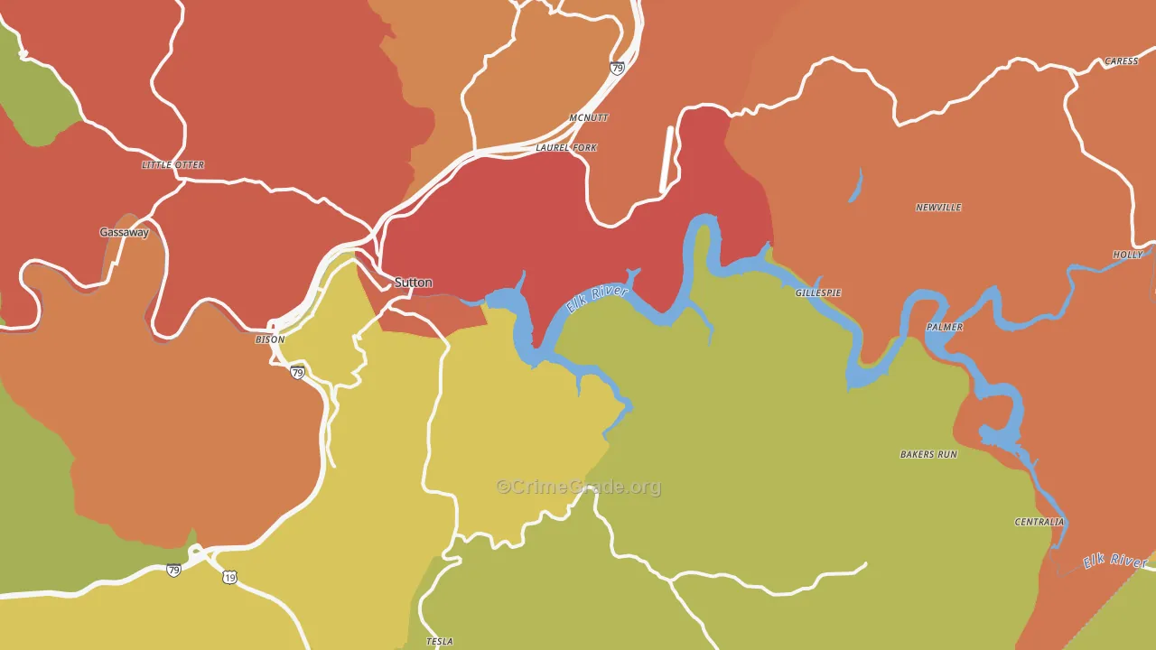 26601, WV Map of Drug-Related Crime Rates