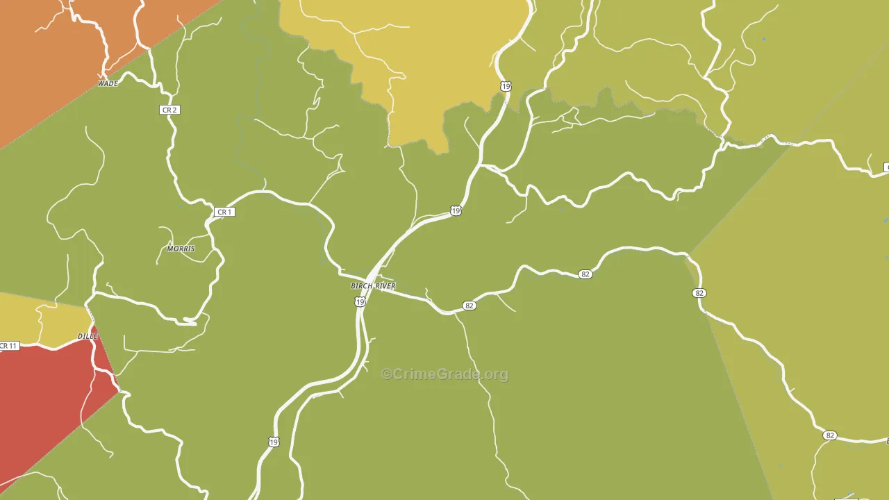 26610, WV Map of Drug-Related Crime Rates