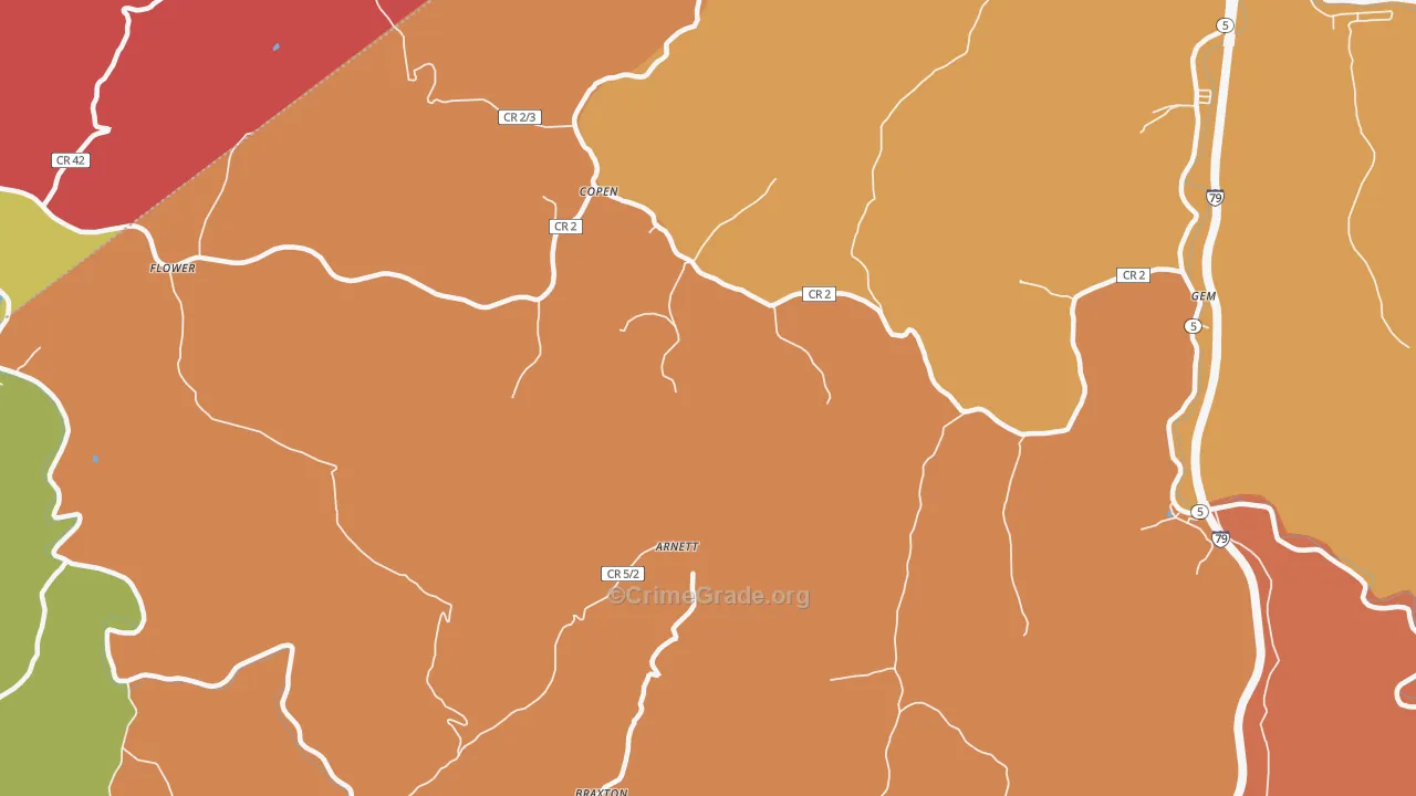 26615, WV Map of Drug-Related Crime Rates