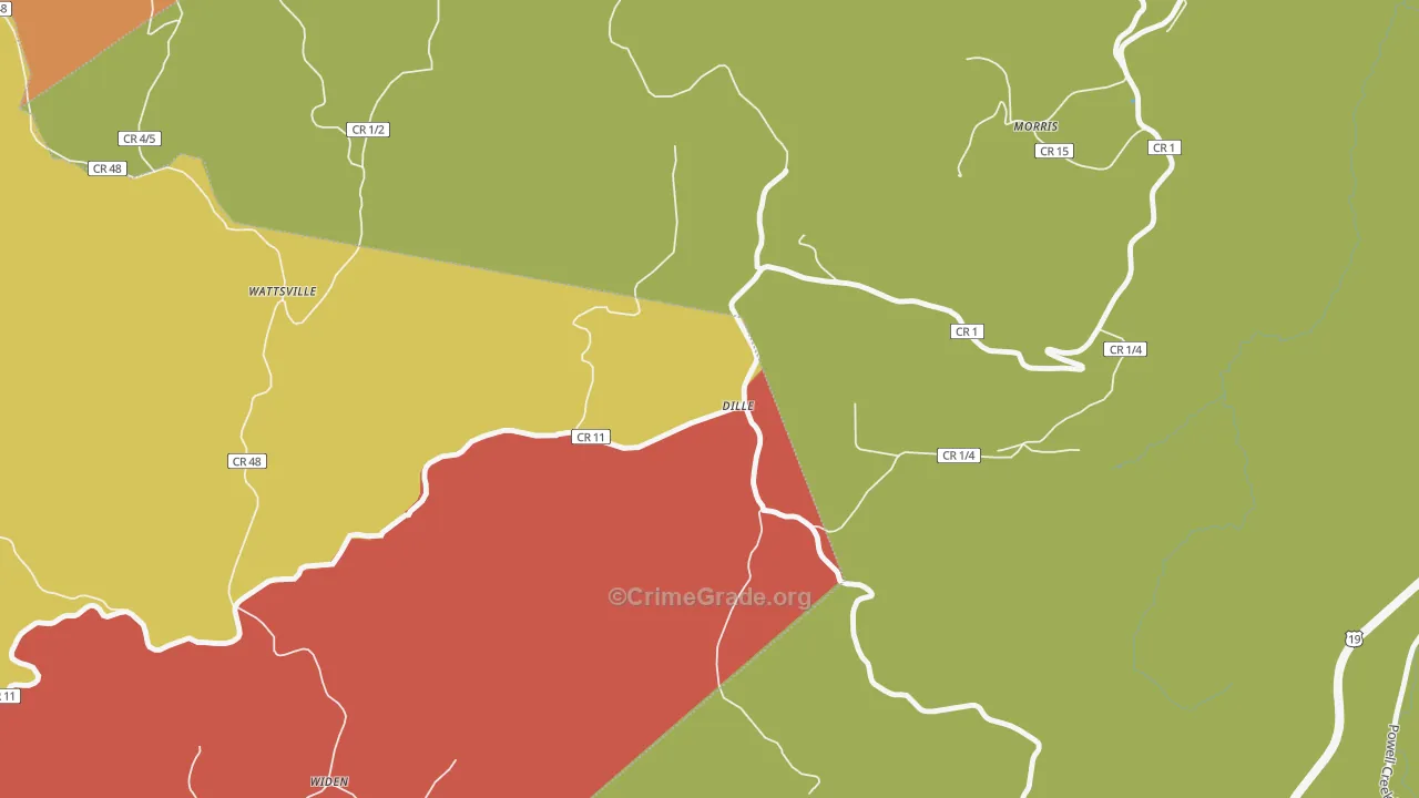 26617, WV Map of Drug-Related Crime Rates
