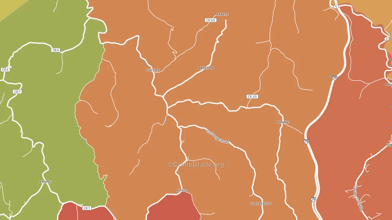 26619, WV Map of Drug-Related Crime Rates