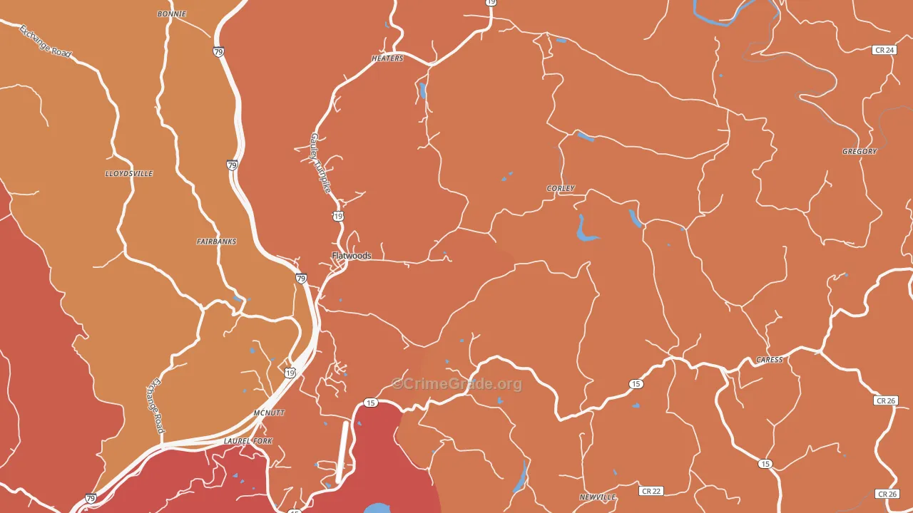 26621, WV Map of Drug-Related Crime Rates
