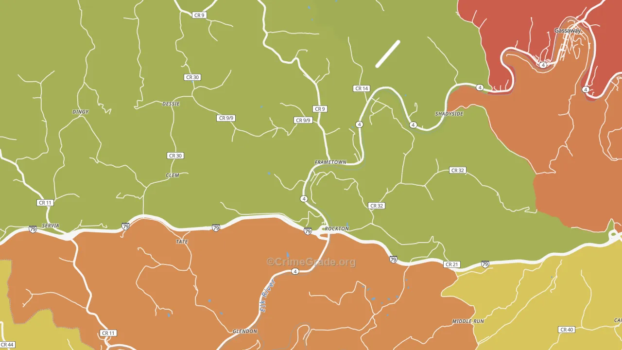 26623, WV Map of Drug-Related Crime Rates