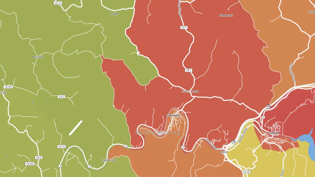 26624, WV Map of Drug-Related Crime Rates