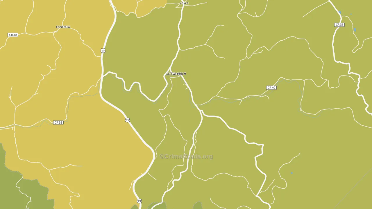 26629, WV Map of Drug-Related Crime Rates