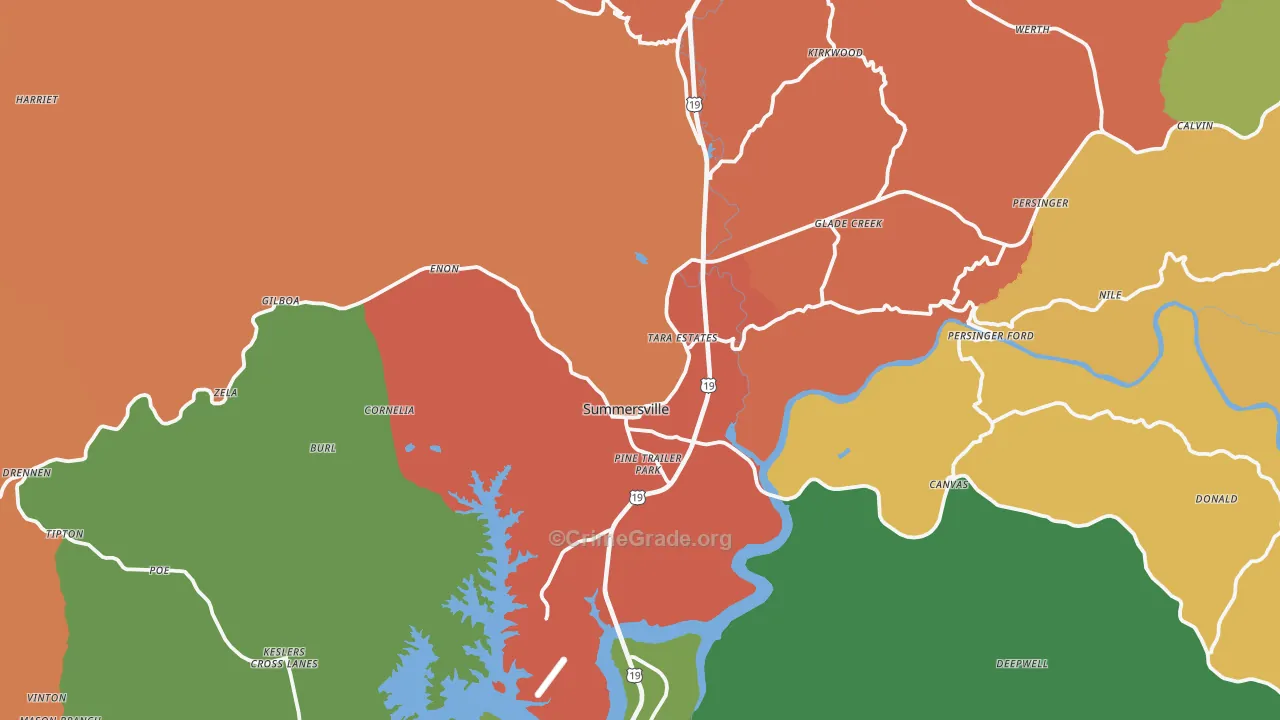 26651, WV Map of Drug-Related Crime Rates