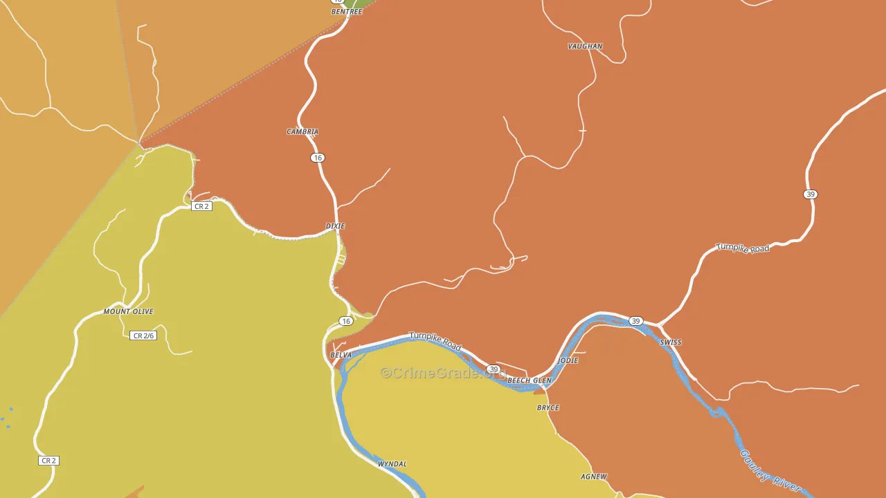 26656, WV Map of Drug-Related Crime Rates