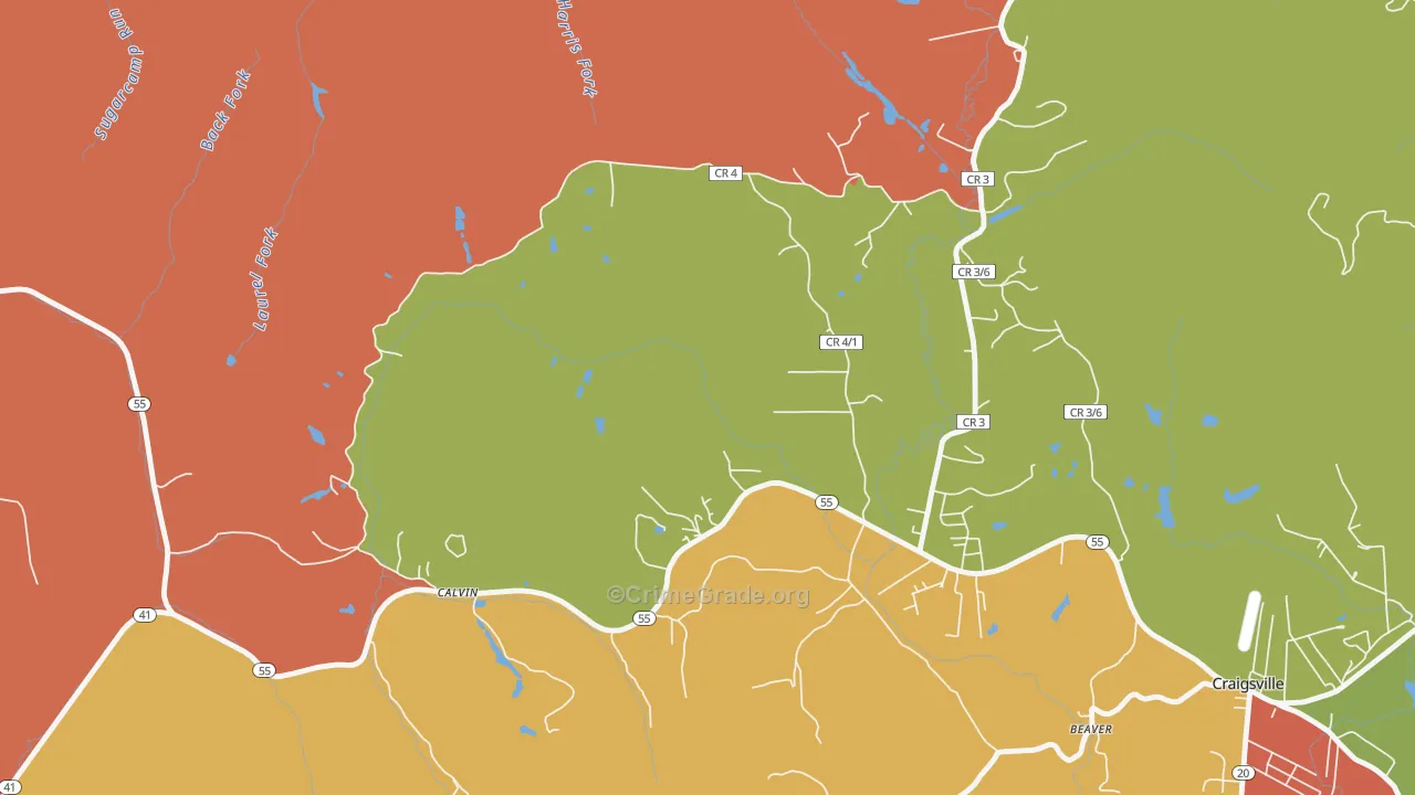 26660, WV Map of Drug-Related Crime Rates