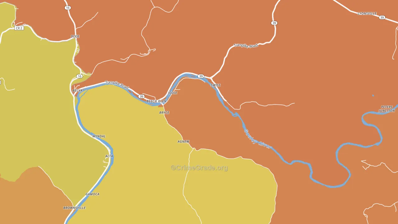 26690, WV Map of Drug-Related Crime Rates