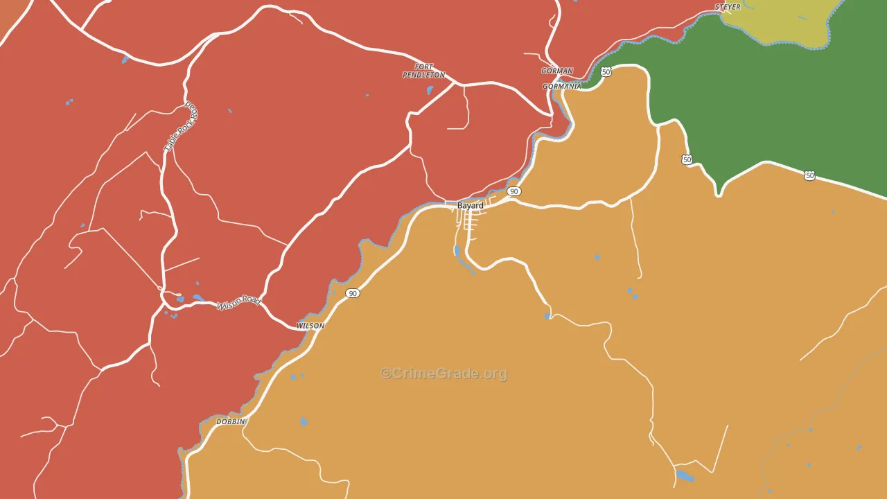 26707, WV Map of Drug-Related Crime Rates