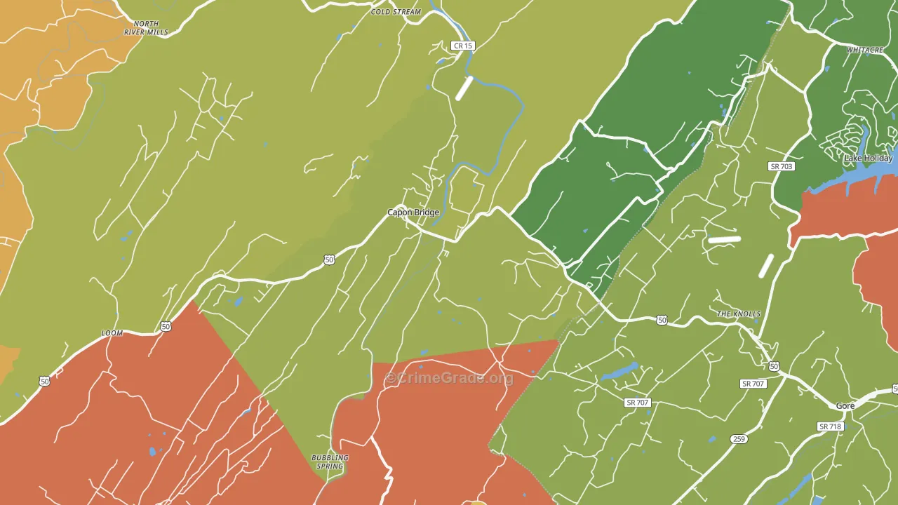 26711, WV Map of Drug-Related Crime Rates