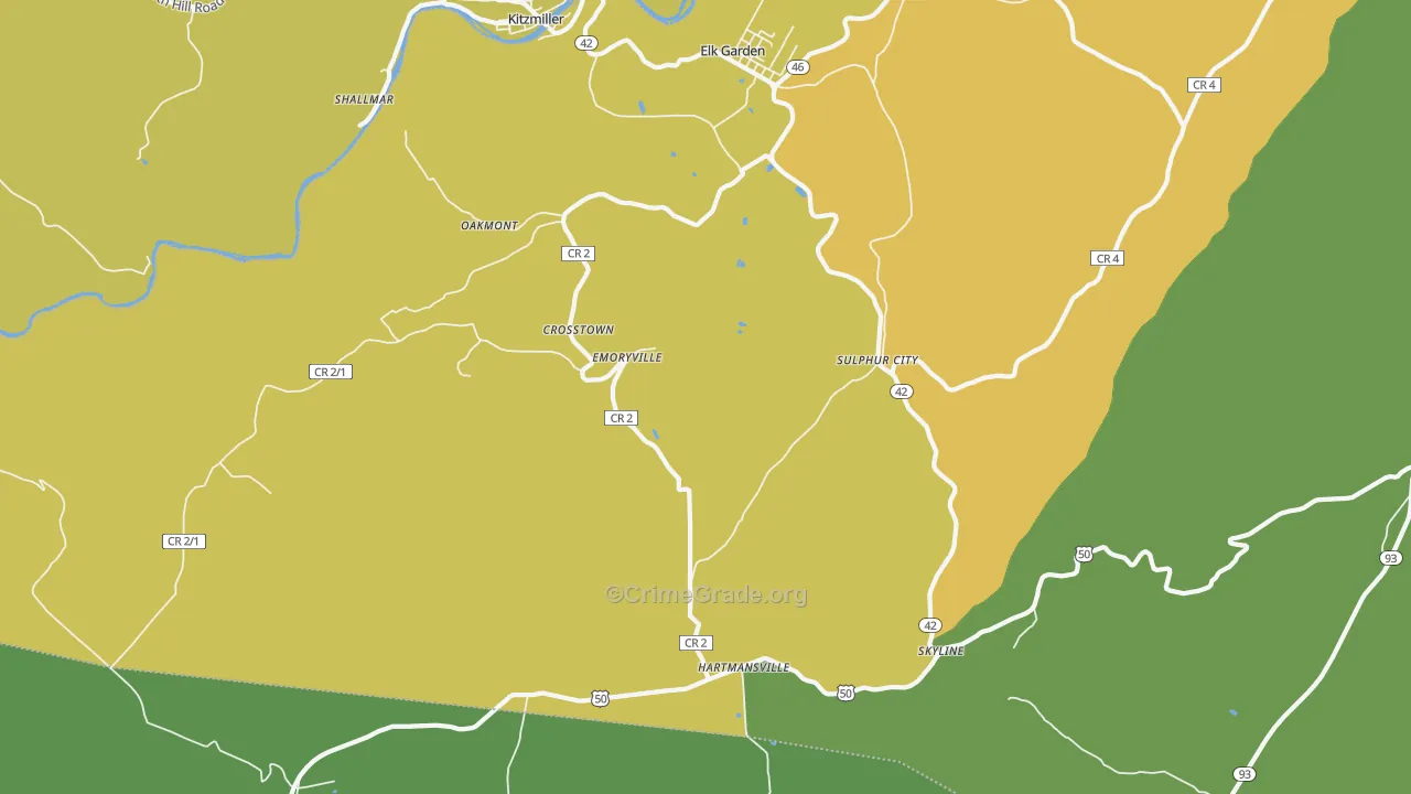 26717, WV Map of Drug-Related Crime Rates