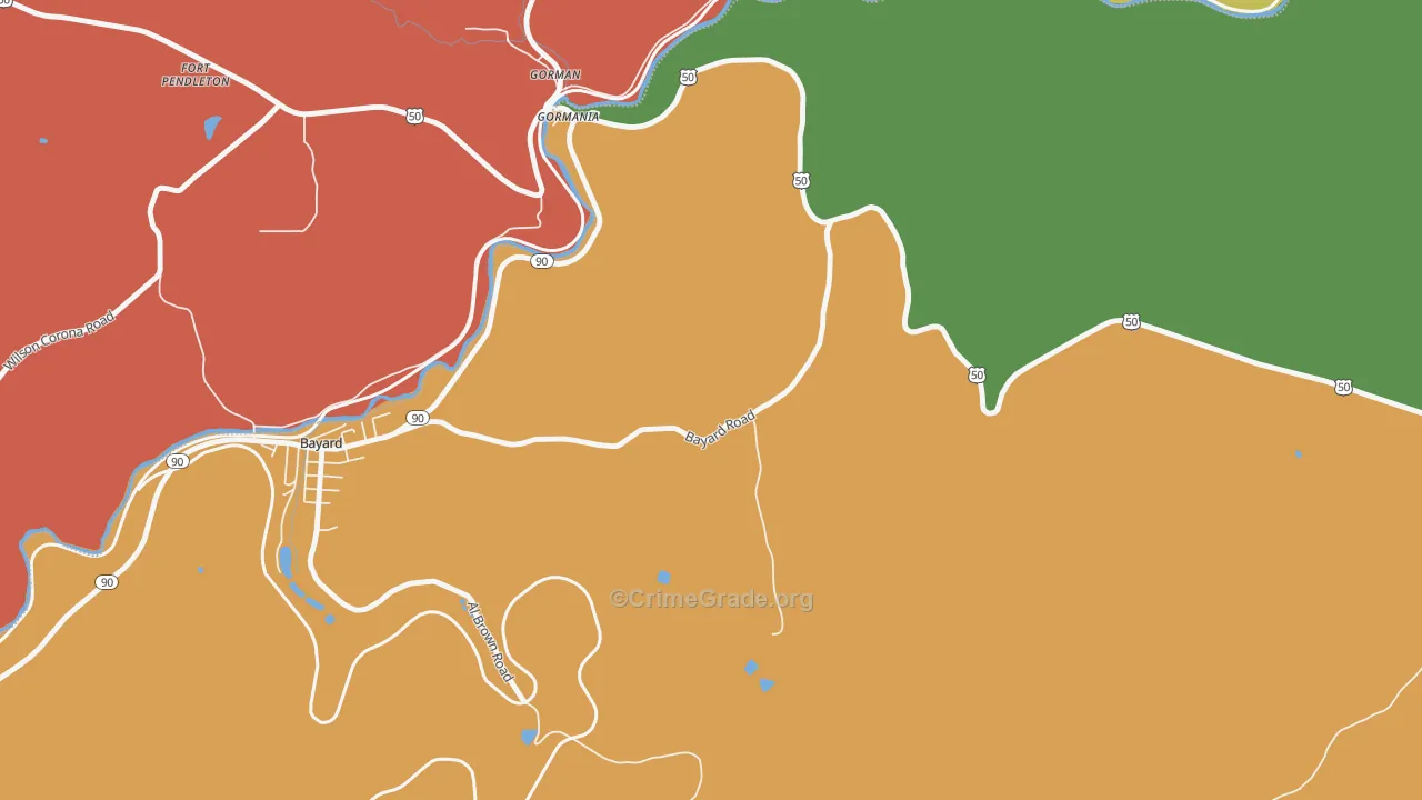 26720, WV Map of Drug-Related Crime Rates