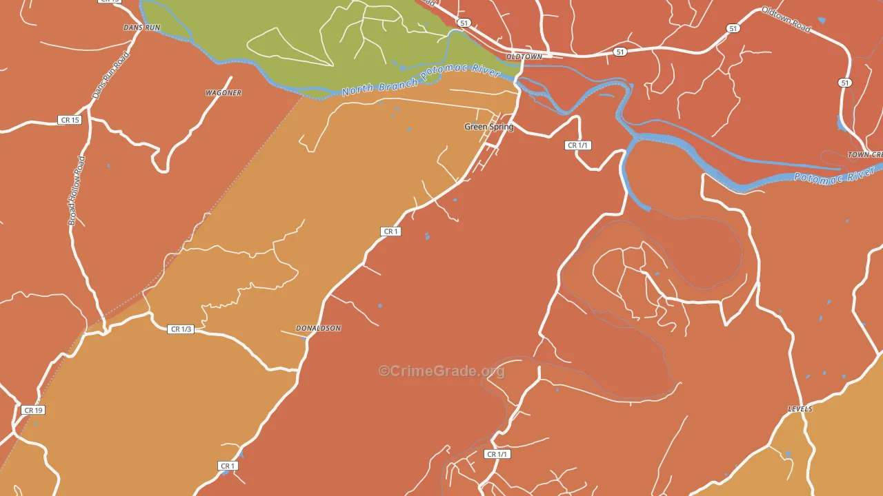 26722, WV Map of Drug-Related Crime Rates
