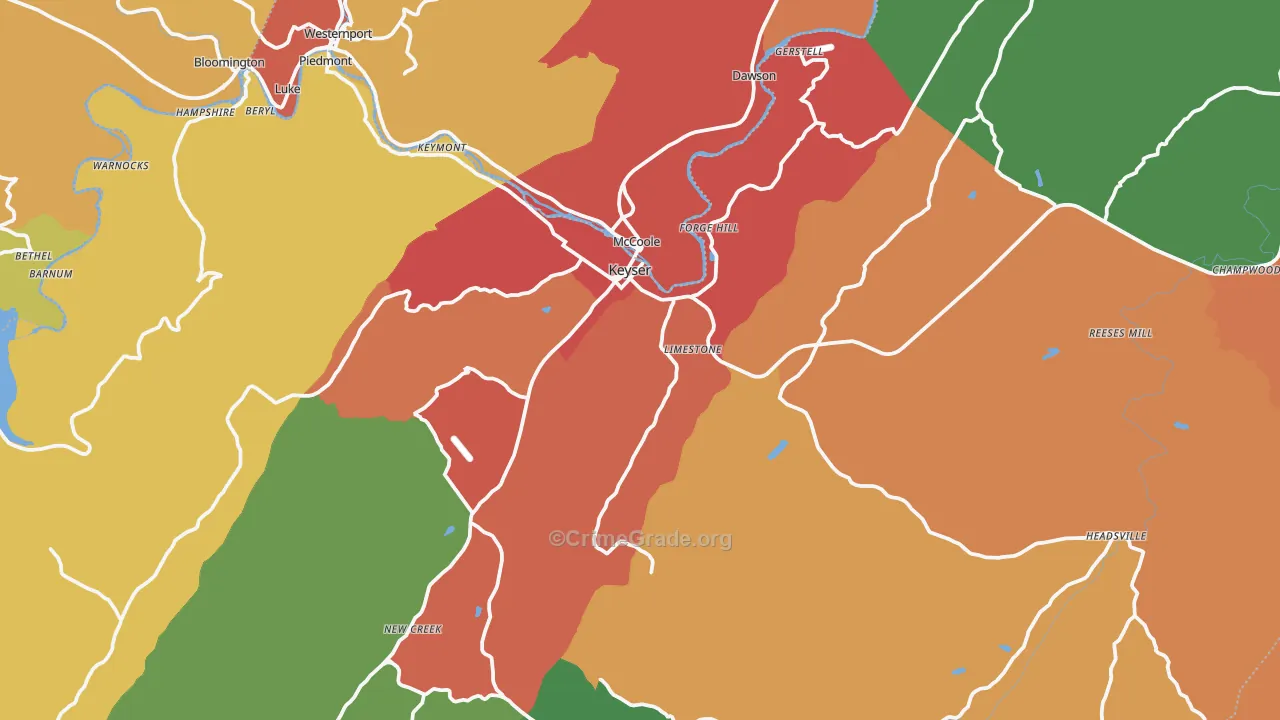 26726, WV Map of Drug-Related Crime Rates