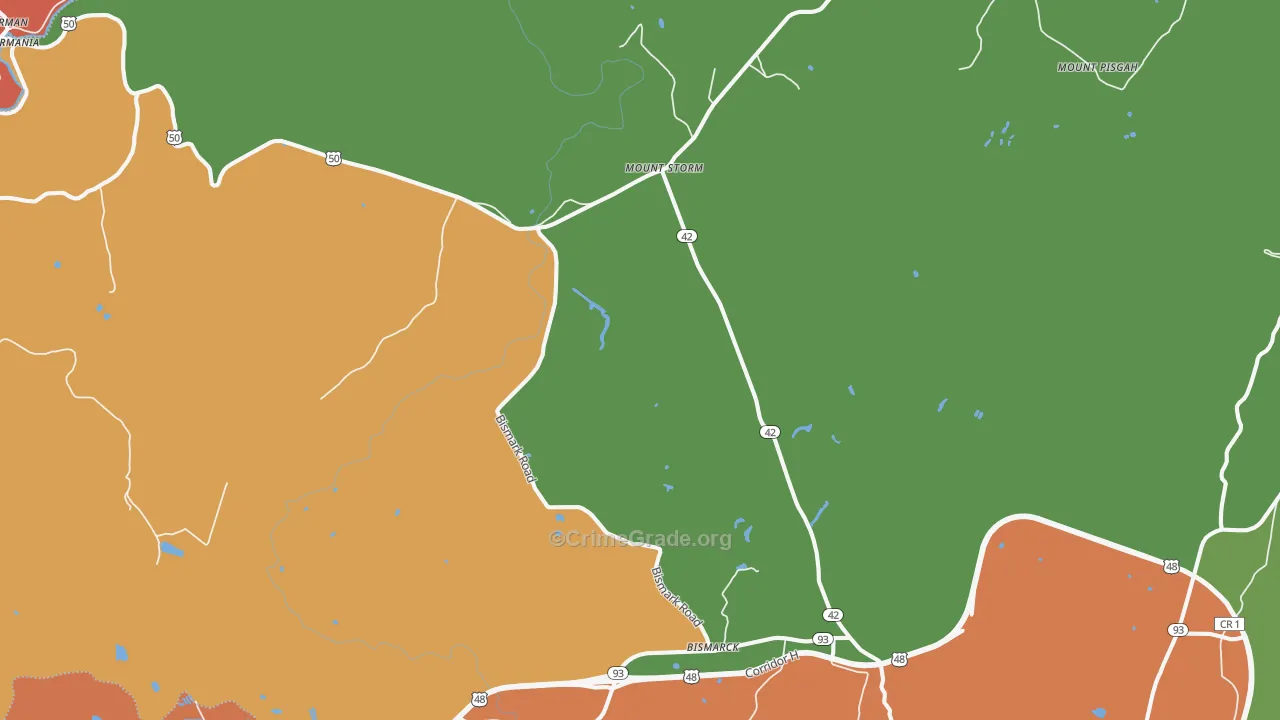 26739, WV Map of Drug-Related Crime Rates