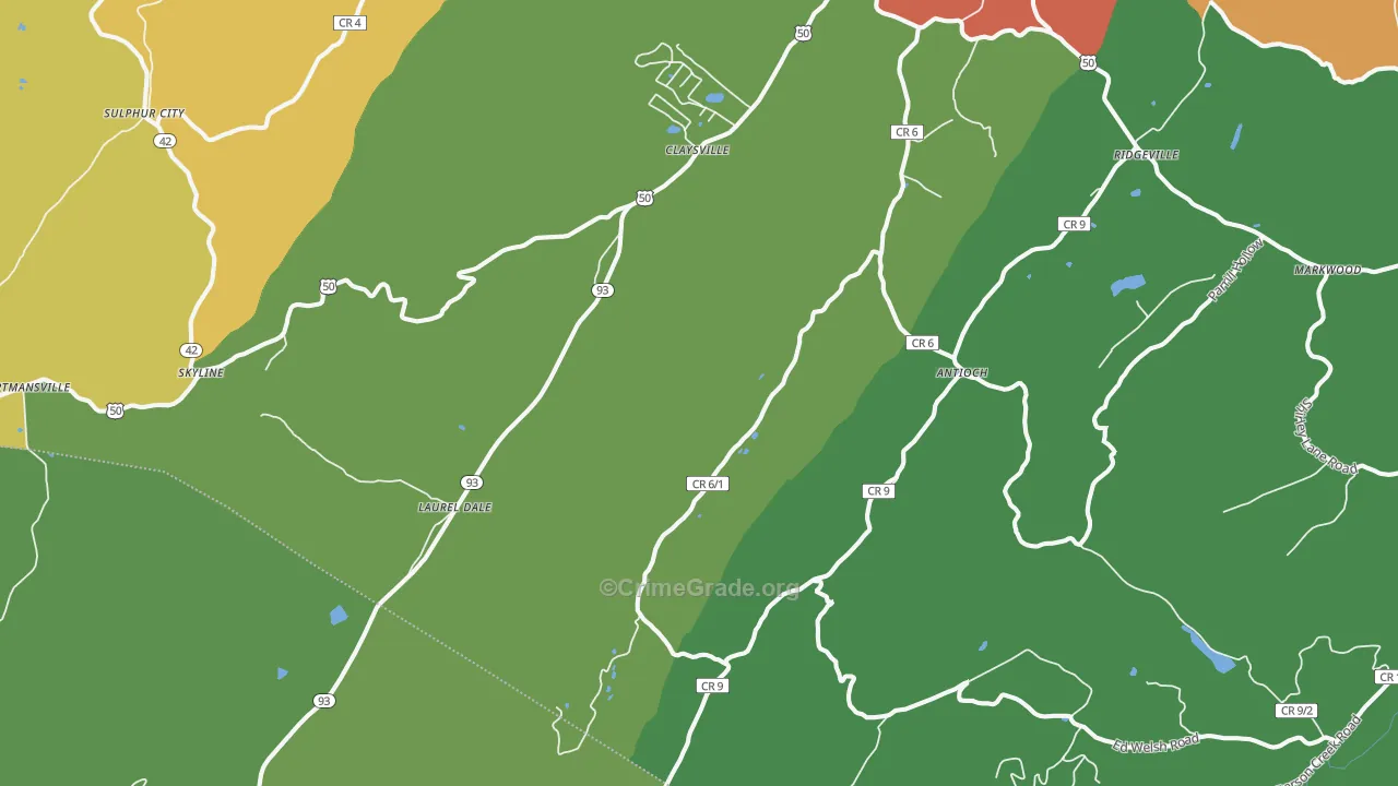 26743, WV Map of Drug-Related Crime Rates